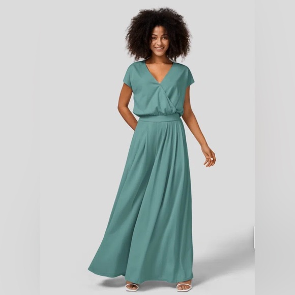 Halara Flowy Waffle Jumpsuit in Stone Green size L (12/14) - Picture 1 of 3